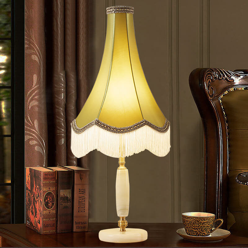 French Retro Court Tassel Copper 1-Light Table Lamp