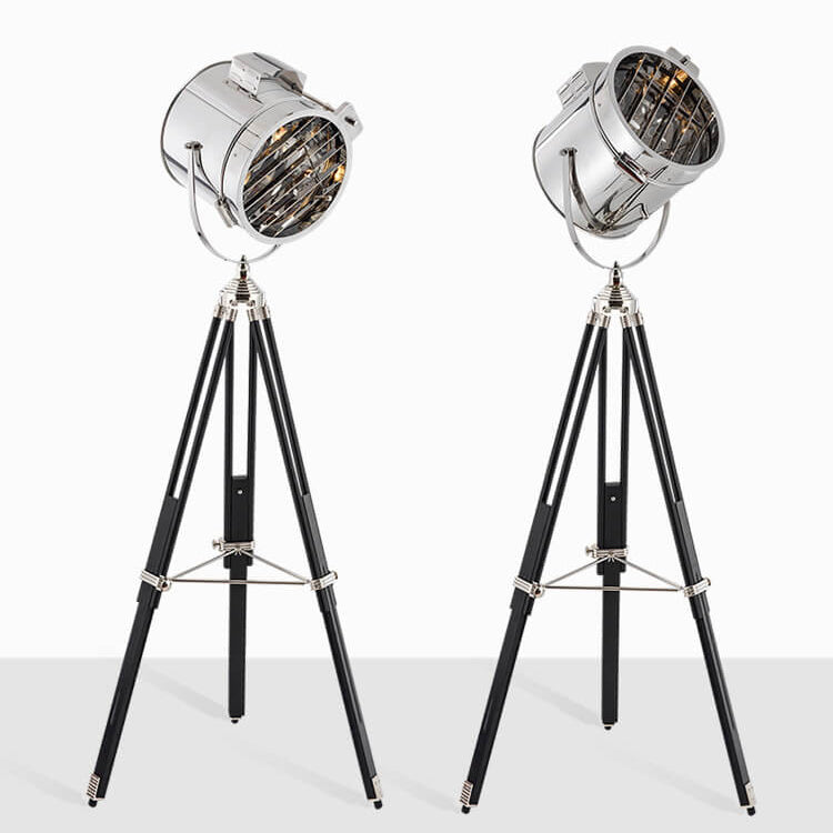 Lampadaire sur trépied en fer de style industriel contemporain à 1 lumière pour salon et chambre 