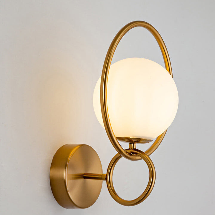 Lampe murale à une lumière avec abat-jour globe circulaire créatif moderne 