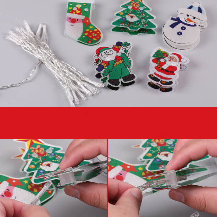 Lumières décoratives de Noël Lumières de décoration à LED suspendues pour sapin de Noël à piles 