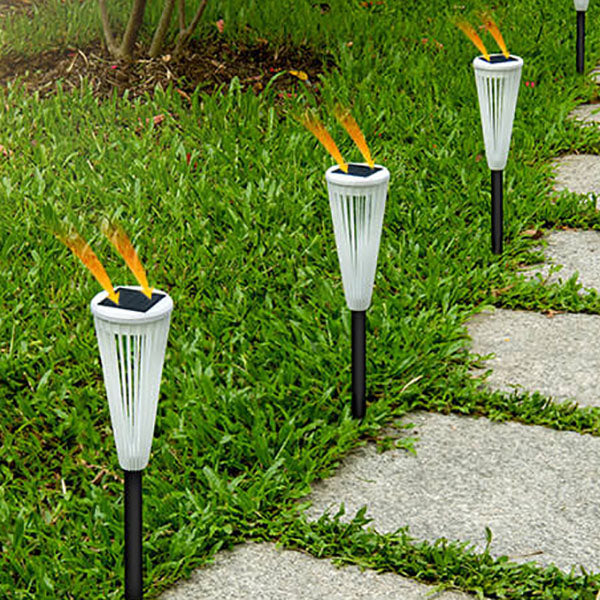 Solar Outdoor Hollow Umbrella Design LED Waterproof Garden Lawn Ground Insert Landscape Light