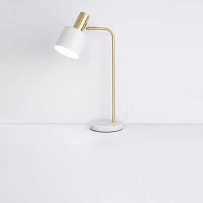Lampe de Table Réglable à 1 Lumière en Marbre Cylindrique de Luxe Nordique 