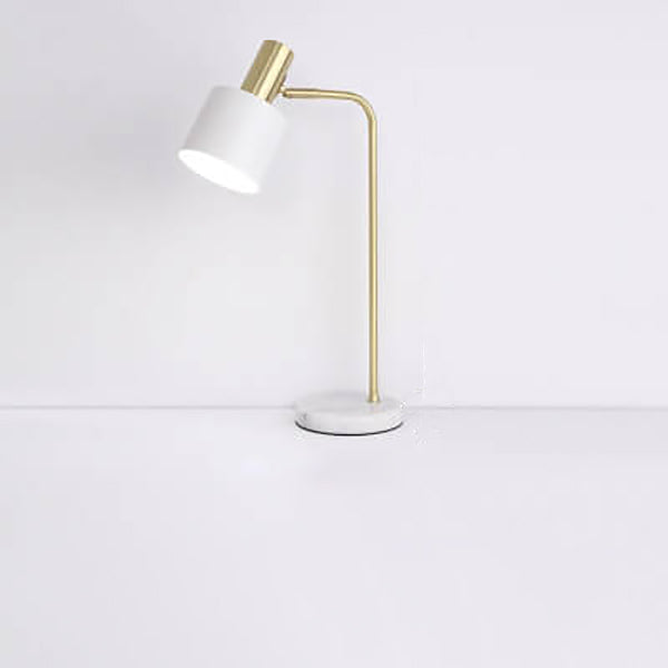 Lampe de Table Réglable à 1 Lumière en Marbre Cylindrique de Luxe Nordique 