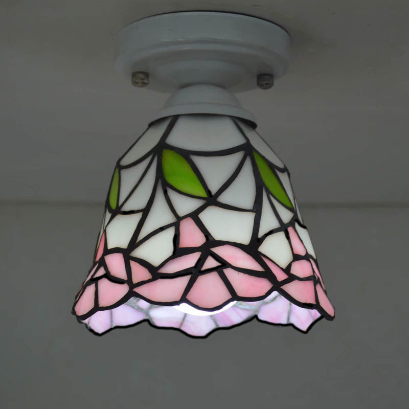 Traditional European Tiffany 1-Light Wall Sconce Lamp For Bedroom