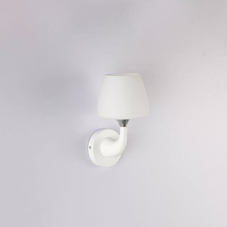 Nordic Minimalist White Glass Cup Shade 1/2 Light Wall Sconce Lamp