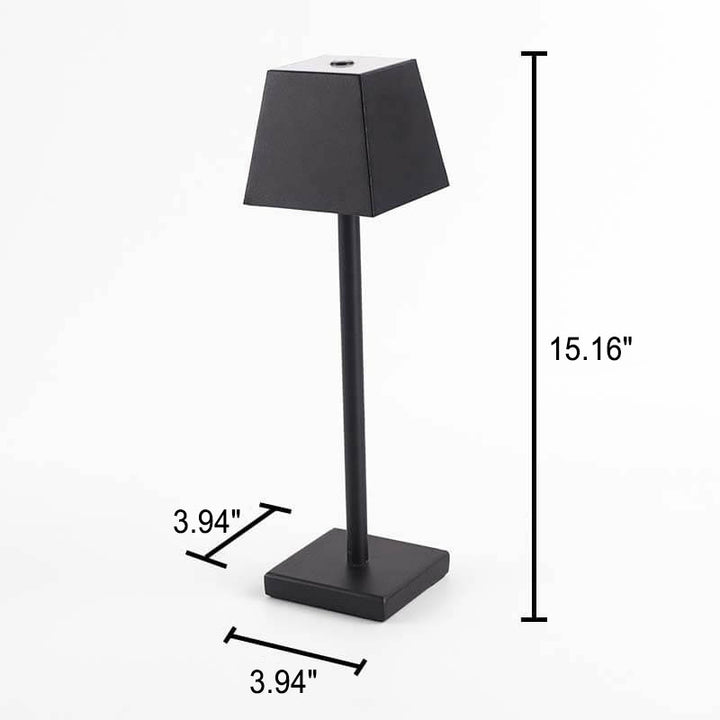 Lampe de table tactile LED carrée en métal de couleur unie moderne 
