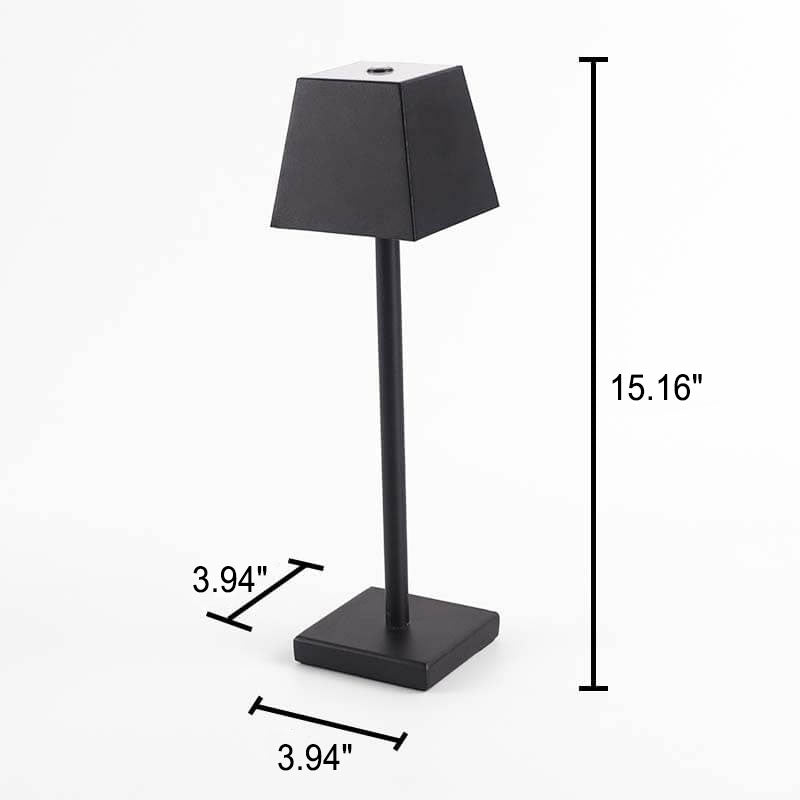 Modern Solid Color Square Metal LED Touch Table Lamp
