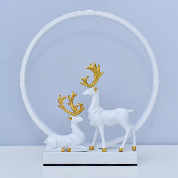 Nordic Creative Circle Deer USB LED Night Light Table Lamp