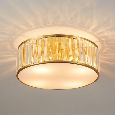 Modern Luxury Crystal Gold Geometric Shape 4/5 Light Semi- Flush Mount Ceiling Light