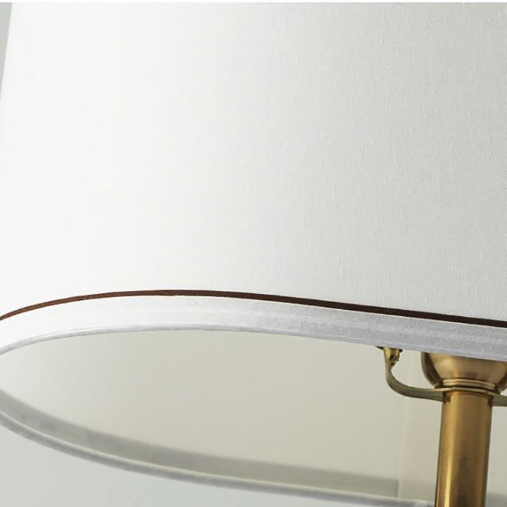 Moderner Übergangsstil Stoffschirm Eisenrunder Sockel 1-Licht Tischlampe für Schlafzimmer 