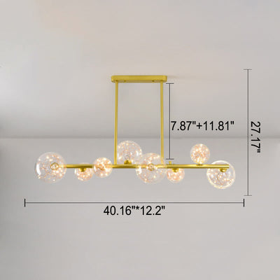 Nordic Creative Magic Bean Golden Strip Island Light 6/8/10 Light LED Chandelier