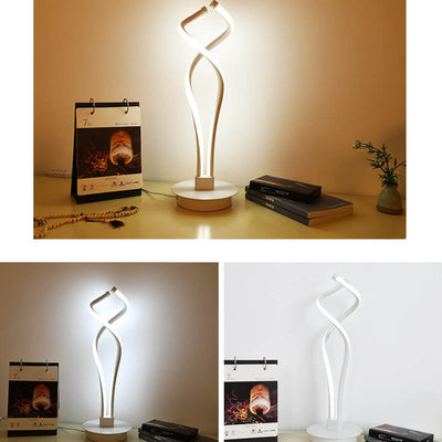 Minimalist Creative Twisted Aluminum Iron LED Table Lamp