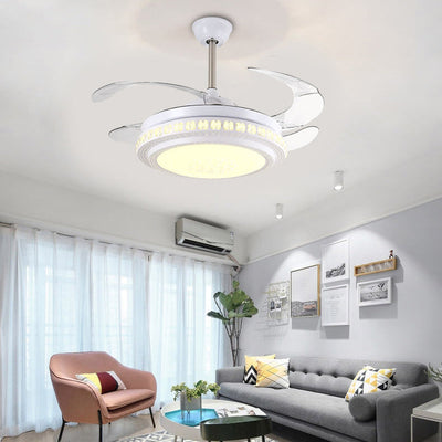 Modern Minimalist Star Piano Design LED Downrod Ceiling Fan Light