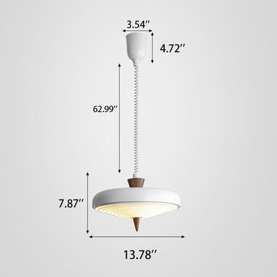 Industrial Iron Mehrere einziehbare 1-Licht-Pendelleuchte aus Nussbaumholz im japanischen Stil 