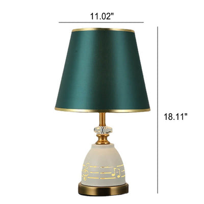 Moderne minimalistische Tischlampe aus Stoff mit einfarbiger Hardware und 1 Licht 