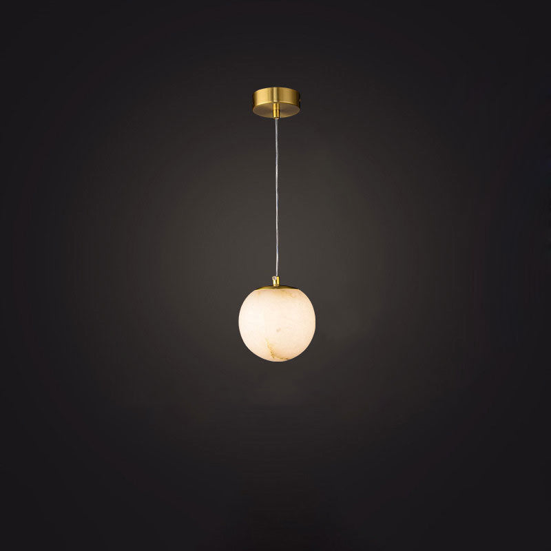 Moderner Luxus Runder Marmor Messing 1-Licht Pendelleuchte 