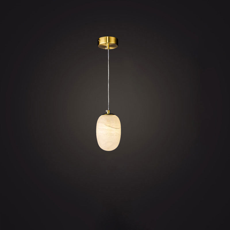 Moderne Luxus-Rund-Marmor-Messing-1-Licht-Pendelleuchte 