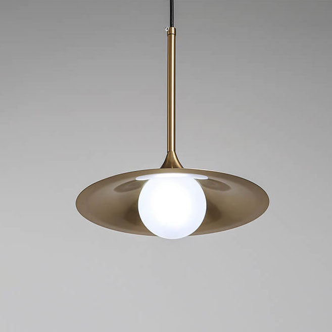 Nordic Golden Trumpet Shaped Metal 1-Light Pendant Light