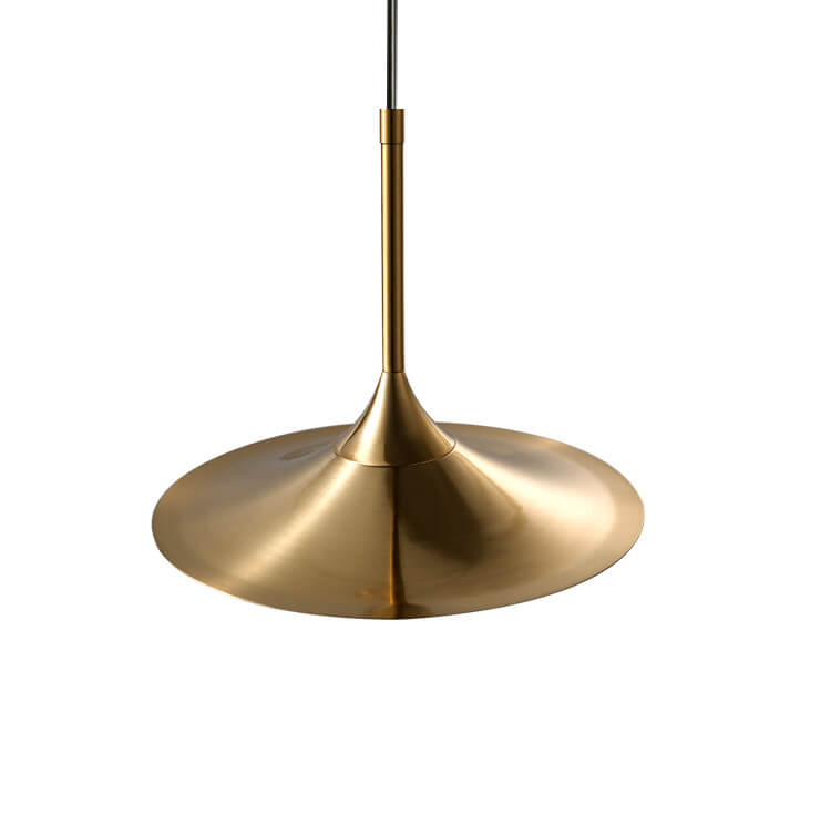 Nordic Golden Trumpet Shaped Metal 1-Light Pendant Light