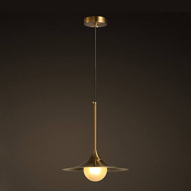 Nordic Golden Trumpet Shaped Metal 1-Light Pendant Light