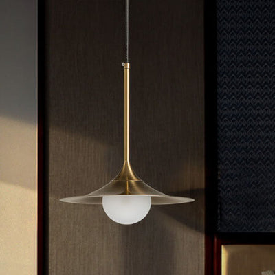 Nordic Golden Trumpet Shaped Metal 1-Light Pendant Light