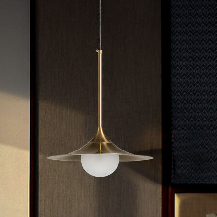 Nordic Golden Trumpet Shaped Metal 1-Light Pendant Light