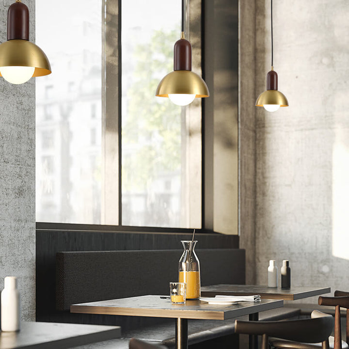 Nordic Vintage Messingkuppel 1-Licht Pendelleuchte 
