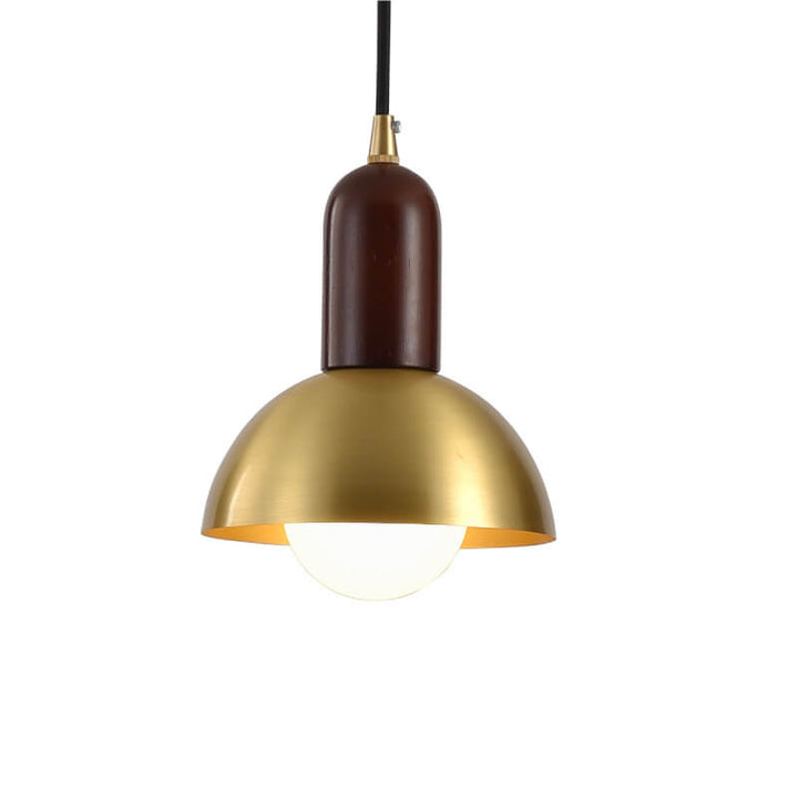 Lámpara colgante de 1 luz con cúpula de latón vintage nórdico 