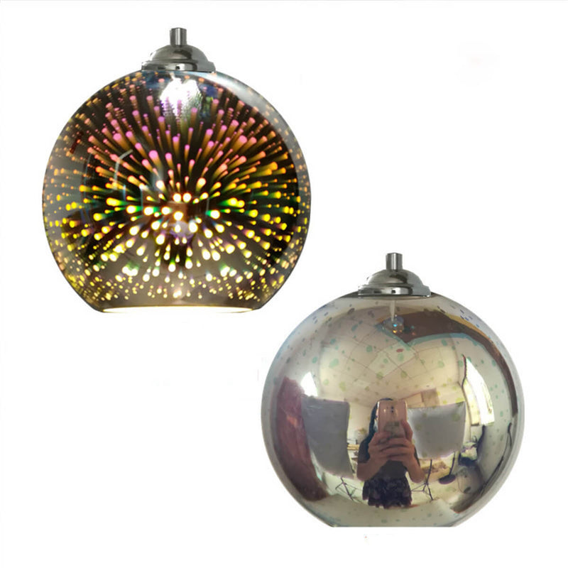 Modern Creative 3D Colorful Fireworks Glass 1-Light Dome Pendant Light