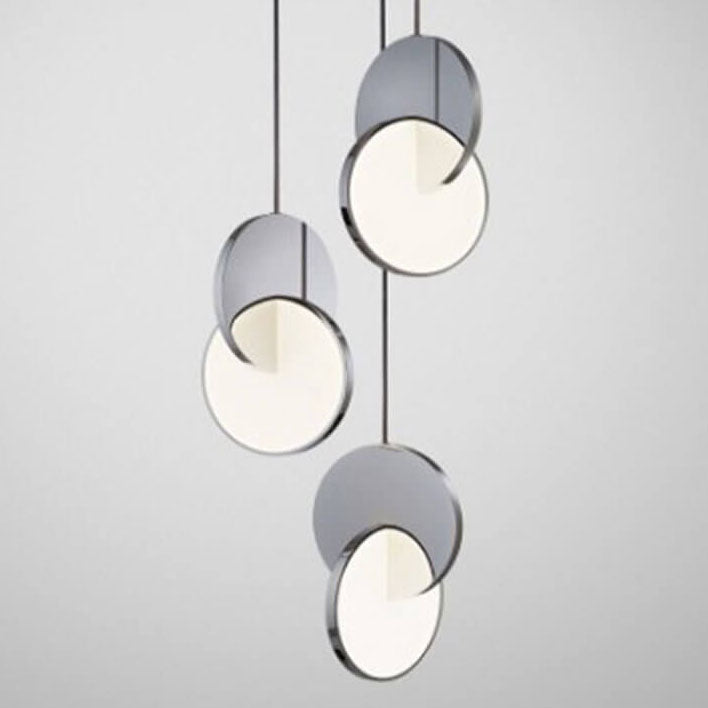 Nordic Tangent Circle Metal Shade 1-Light LED Pendant Light