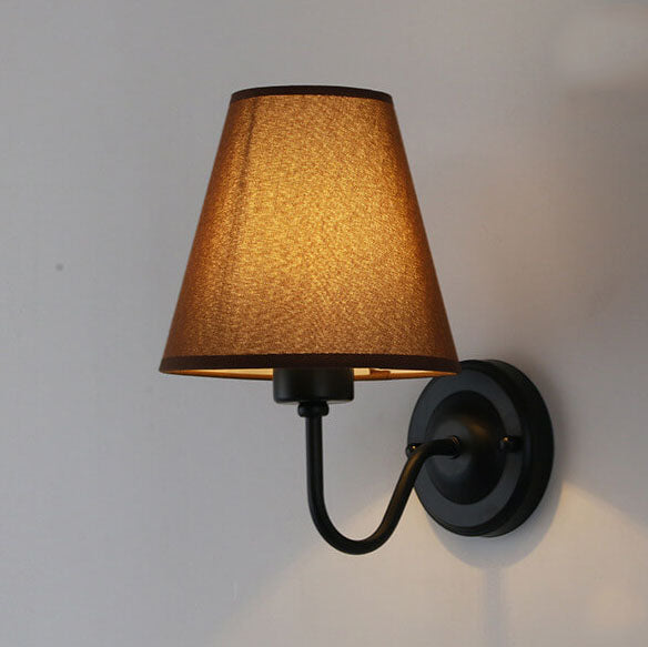 Moderne Stoffglockenschirm Biegearm 1-Licht Wandleuchte 