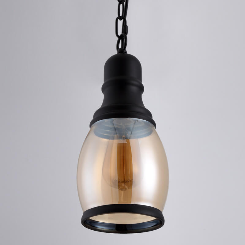 Dôme en verre cylindre rétro, suspension à 1 lumière 