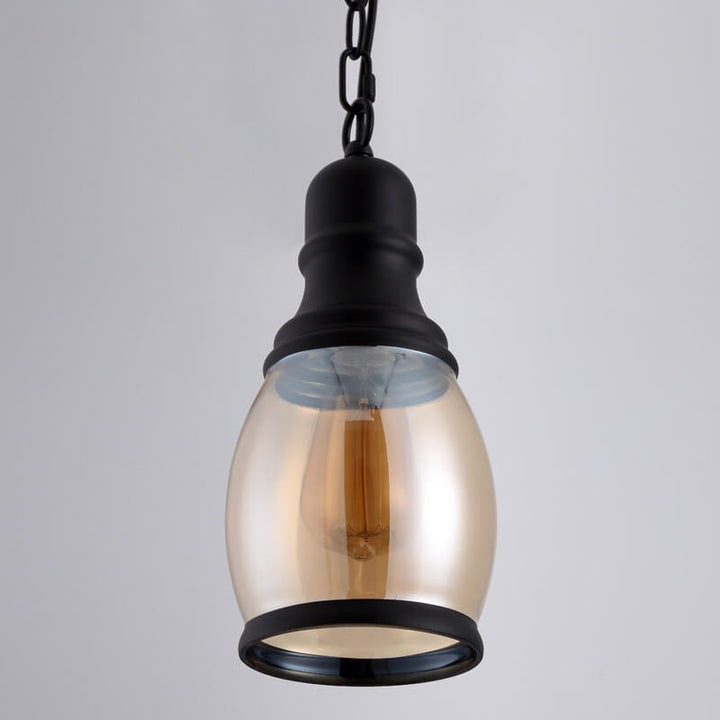 Dôme en verre cylindre rétro, suspension à 1 lumière 