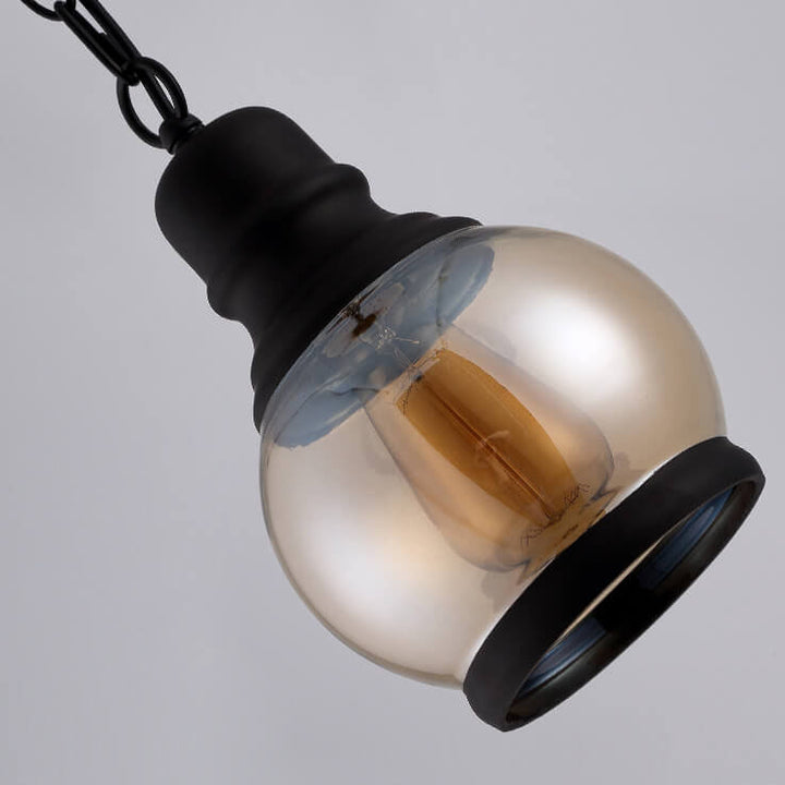 Dôme en verre cylindre rétro, suspension à 1 lumière 