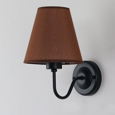 Modern Fabric Bell Shade Bend Arm 1-Light Wall Sconce Lamp