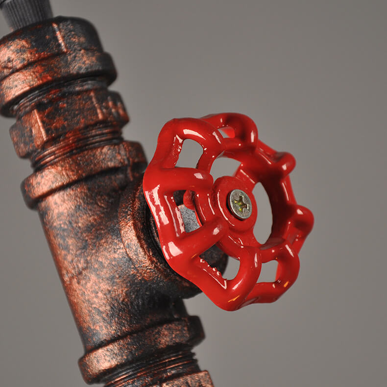 Lámpara colgante de 1 luz con tubería de agua industrial retro de metal envejecido 