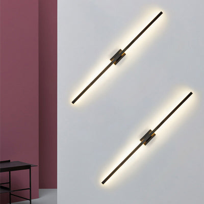 Nordische minimalistische schwarze lineare LED-Spiegel-Frontlicht-Wandleuchte-Lampen 
