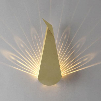 Modern Minimalist Geometric Metal 1-Light Peacock Lighting LED Wall Sconce Lamps