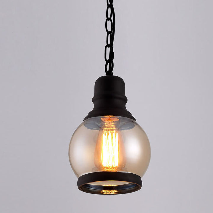 Dôme en verre cylindre rétro, suspension à 1 lumière 