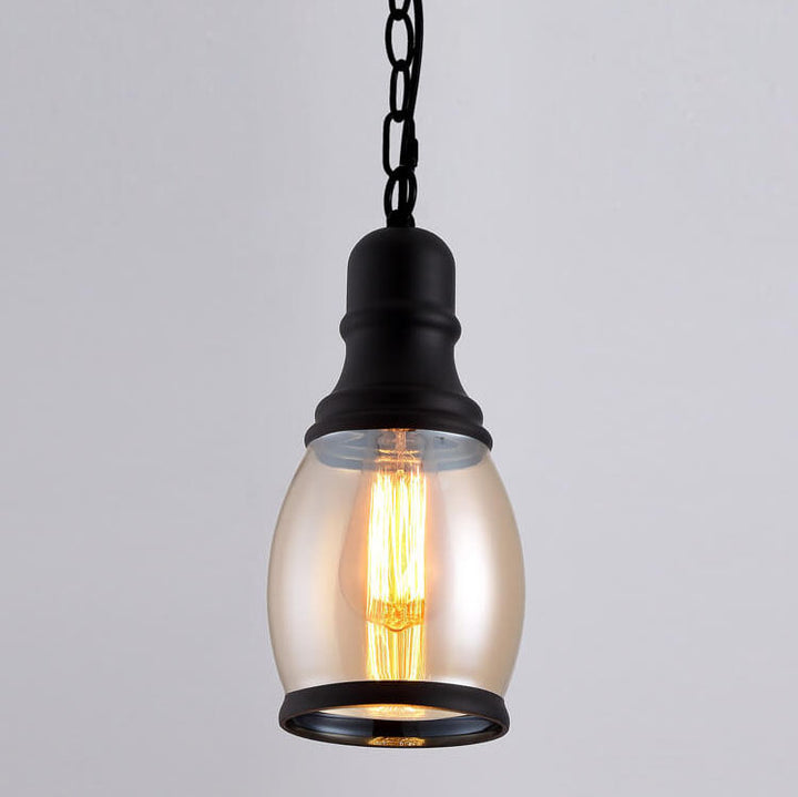 Dôme en verre cylindre rétro, suspension à 1 lumière 
