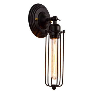 Industrial Retro Wrought Iron Cage Shade 1-Light Wall Sconce Lamps