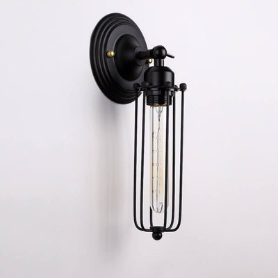 Industrial Retro Wrought Iron Cage Shade 1-Light Wall Sconce Lamps