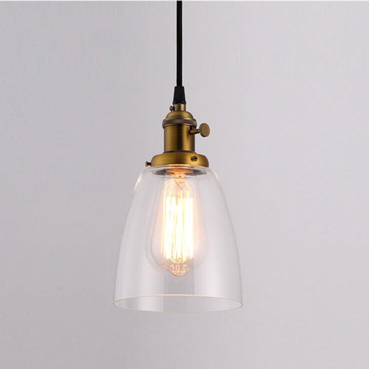 Industrial Retro Glass Bell Shade 1-Light Pendant Light