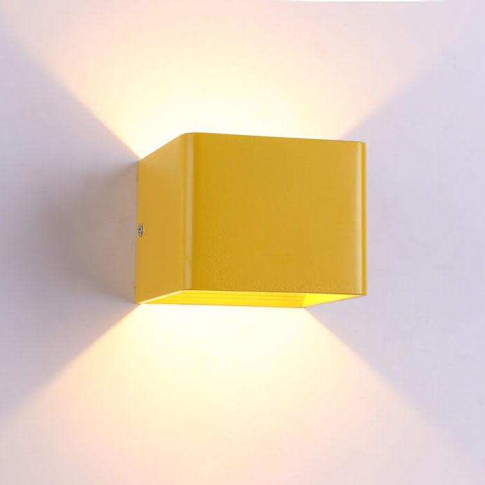 Modern Multicolor Aluminum Square LED Mini Wall Sconce Lamps