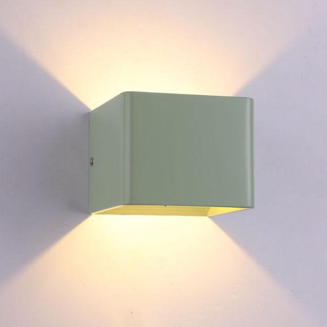 Lámparas de aplique de pared mini LED cuadradas de aluminio multicolor moderno 