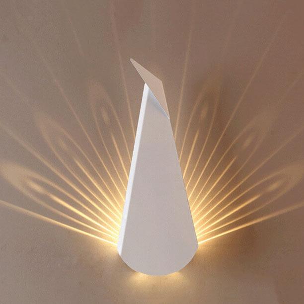 Modern Minimalist Geometric Metal 1-Light Peacock Lighting LED Wall Sconce Lamps