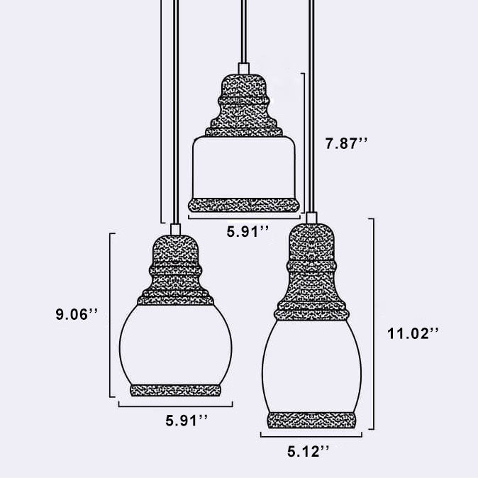 Retro Cylinder Glass Dome 1-Light Pendant Light