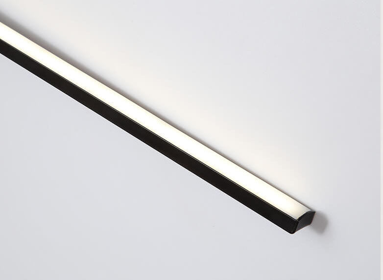 Nordic Minimalist Black Linear LED Mirror Front Light Wall Sconce Lamps