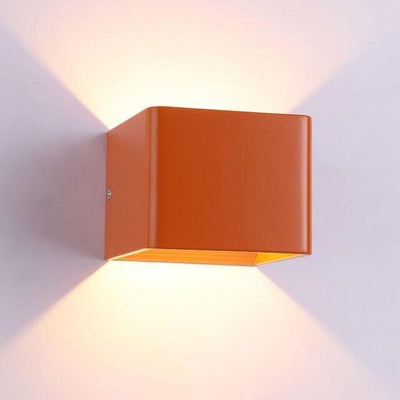 Modern Multicolor Aluminum Square LED Mini Wall Sconce Lamps