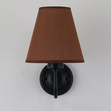 Modern Fabric Bell Shade Bend Arm 1-Light Wall Sconce Lamp